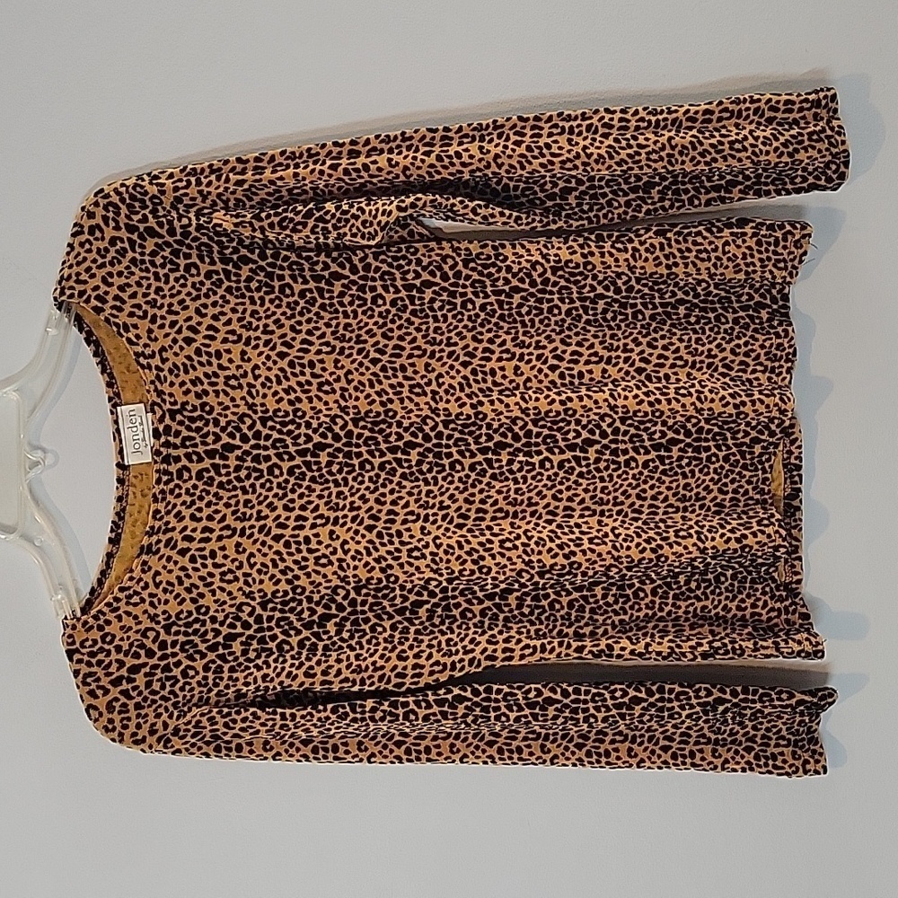 JONDEN By Linda Leal Vintage leopard slinky top